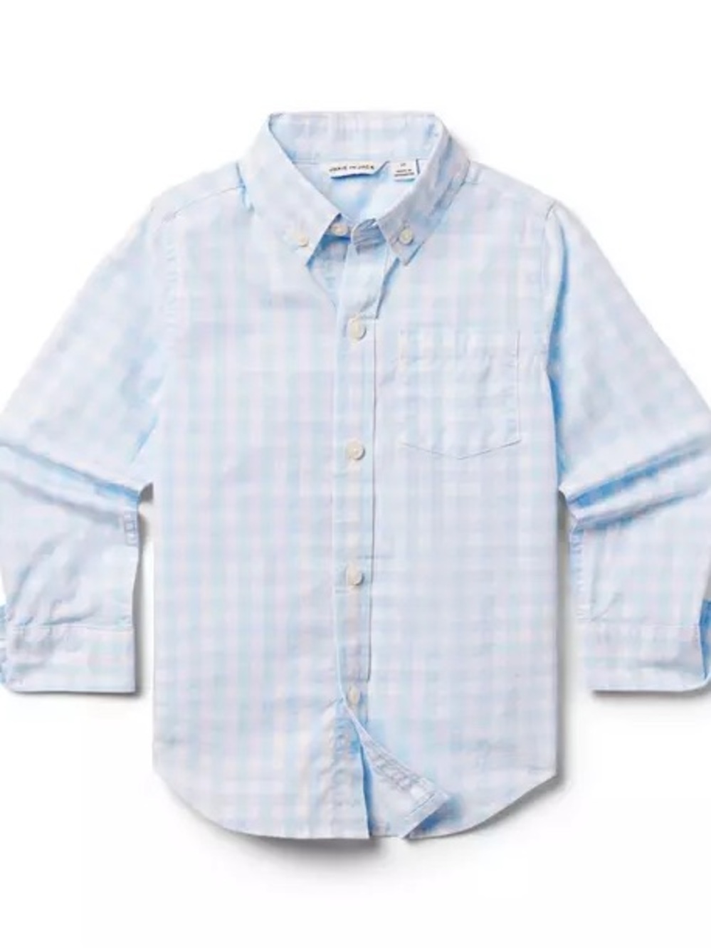Janie and Jack Light Blue Gingham Button-Down Shirt
